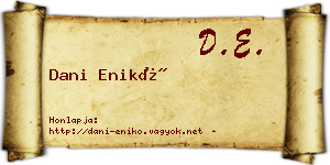 Dani Enikő névjegykártya